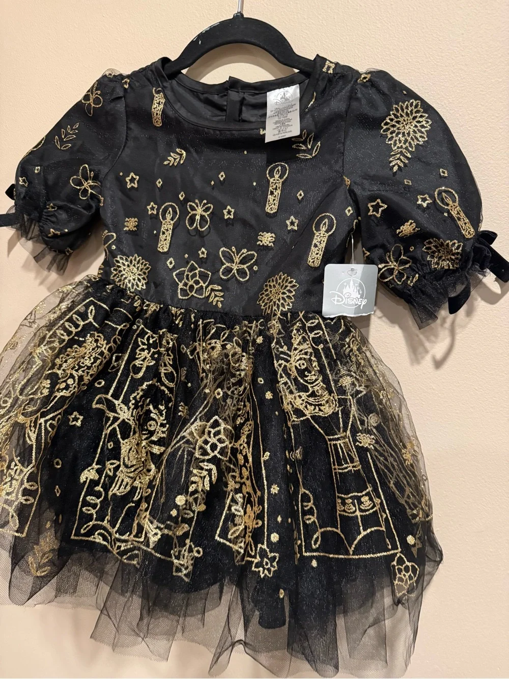 🧨Disney Encanto Elegant Black and Gold Sparkle Tulle elegant Costume Dress